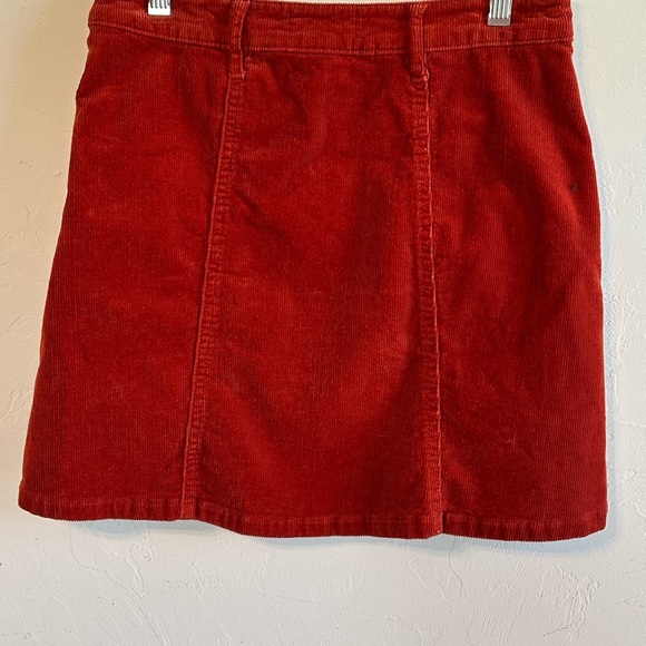 Chocolate USA Burnt Orange Corduroy Button-Front Retro Y2K Mini Skirt Sz S - Picture 4 of 8